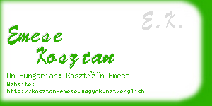 emese kosztan business card